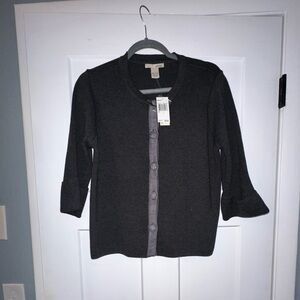 Evie Women's Charcoal Grey Cardigan Sweater - NWT - L